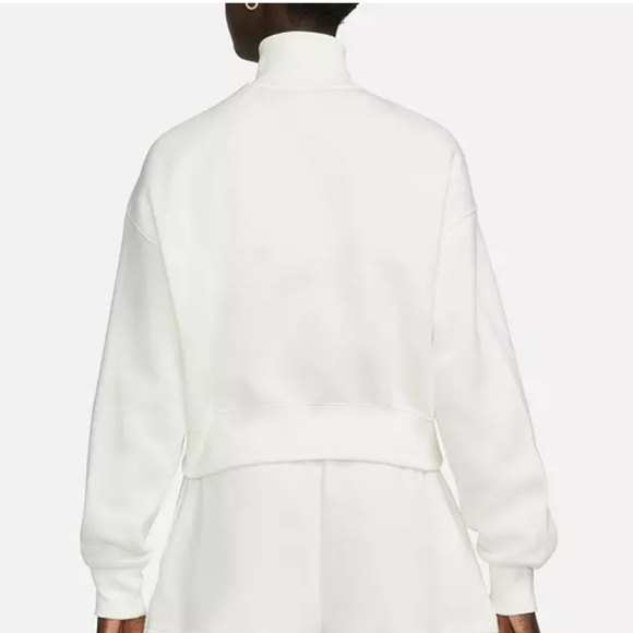 Nike Women's Sportswear Phoenix Fleece Oversized ½-zip Crop Sweatshirt - Sail - Picture 3 of 13